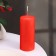 Candle cylinder, 5x11.5 cm, set 4 pcs, red