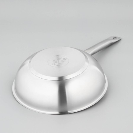 Frown of stainless steel luxstahl, d = 26 cm, h = 7.5 cm, triple bottom, induction-3