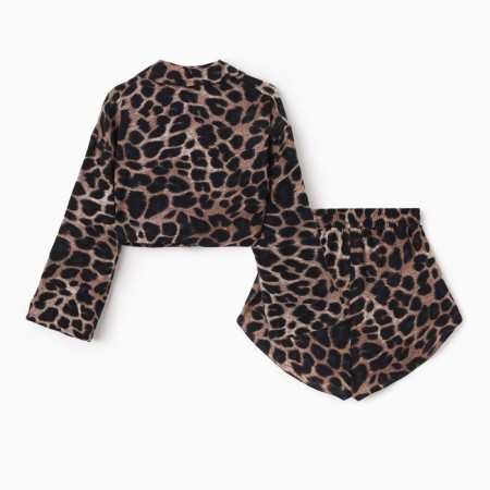 Kit (shirt, shorts) Women's Minaku: Home Collection color Leopard, river 46-9