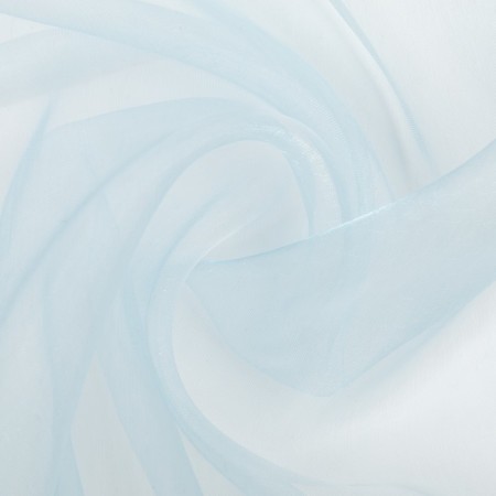 Tulle curtain 145x260 cm, organza, blue color, on a curtain tape, 100% polyester-3