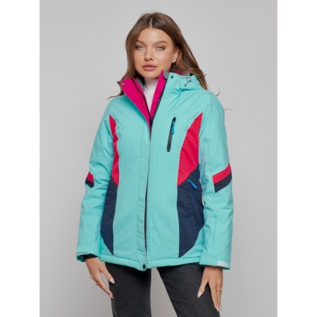 Ski jacket women's winter, size 44, turquoise color-1