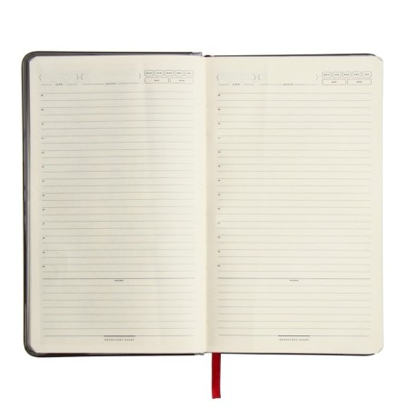 Diaumer Lowed A5, 136 Bridge sheets, artificial leather cover, metal edging, lies, silver-13