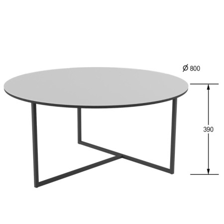 Majore Glass Coffee table, 800 × 800 × 390 mm, white Lacobel color-1