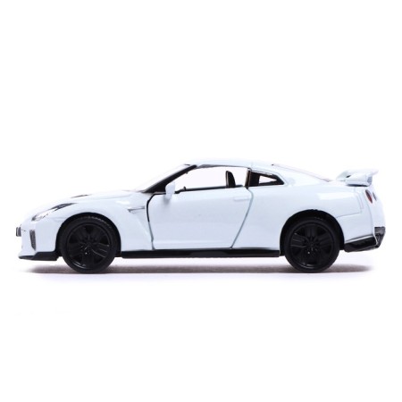 Metal machine Nissan GT-R (R35), 1:32, doors, inertia, white color open-1