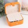 Casket to the leatherette for jewelry "Stygian matte" orange 12x10x6.3 cm