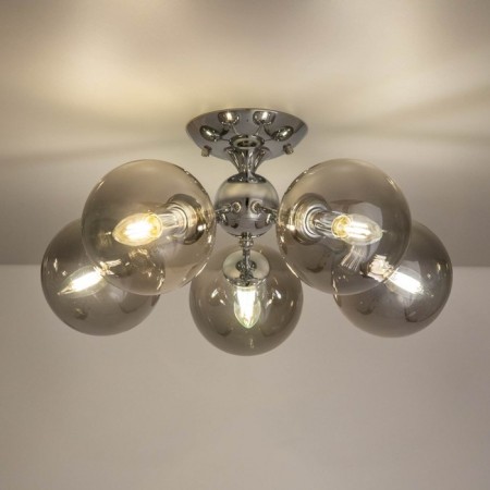 Ceiling Citilux "Tommy" CL102150, 52x52x24.5 cm, 5x40W, e14, gray color gray-6