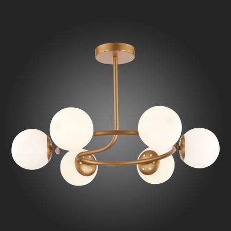 Ceiling EVOLUCE lamp. Sle220602-06. Calabria. 6x40 watts, E14, 61x61x36.5 cm, golden color-4