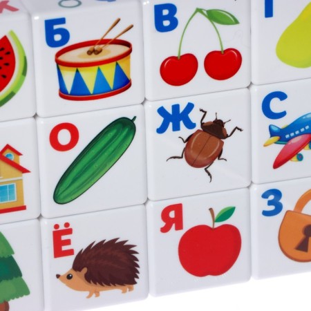 Developing set "smart cubes", alphabet, plastic-3
