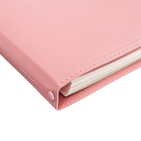Notebook A5+ 120l Escalada, soft region, leather claim, kr bl 70 g/m2, pink-2
