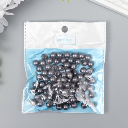 Beads for creativity "Pearls Dark Silver" set D = 0.8 cm 20 g-3