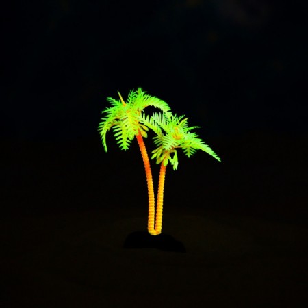 The artificial aquarium "palm tree", luminous, 10 cm, red-5