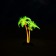 The artificial aquarium "palm tree", luminous, 10 cm, red