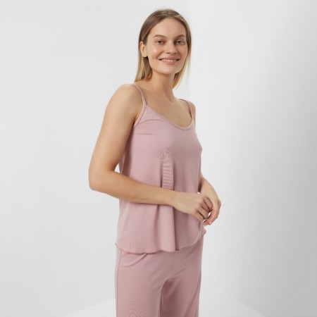 Female pajamas (T -shirt, pants) Powder color, size 48-6