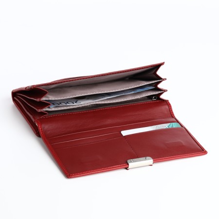 Women's wallet on magnet, red color-4