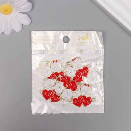 Decor for creativity metal, enamel "Two lovers" 2.8x2.8 cm-3