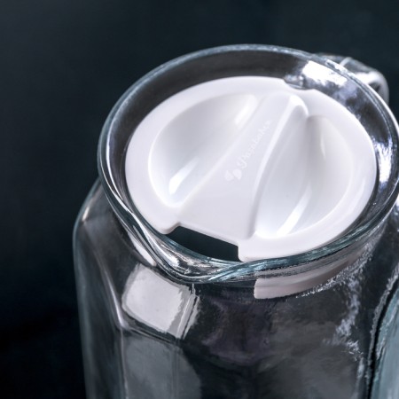 Glass Glass Kosem, 1 l, with a white lid-1