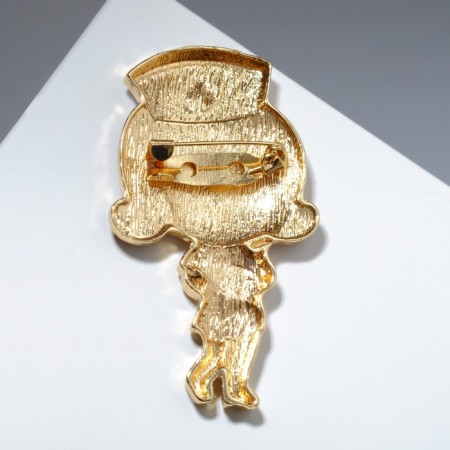 Brooch "Nurse" with a magazine, colored in gold-1