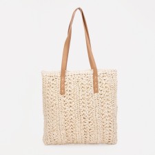 Zipper bag with lightning, beige color