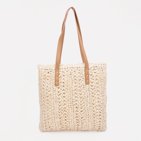 Zipper bag with lightning, beige color