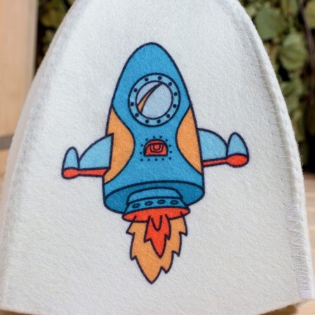 Bath cap with children's print "Rocket"-3