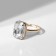 Ring "Classic" rectangle, white color in gold, dimensionless