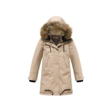 Winter park for a girl, height 158 ​​cm, beige color