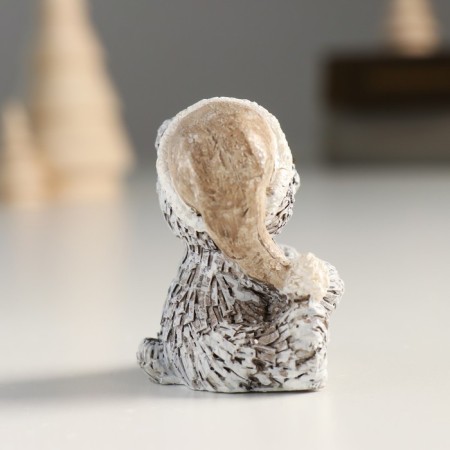 Souvenir Polystone "Bear in a hat/cap, sits" Gray mix 5.5x3.5x5.5 cm-2