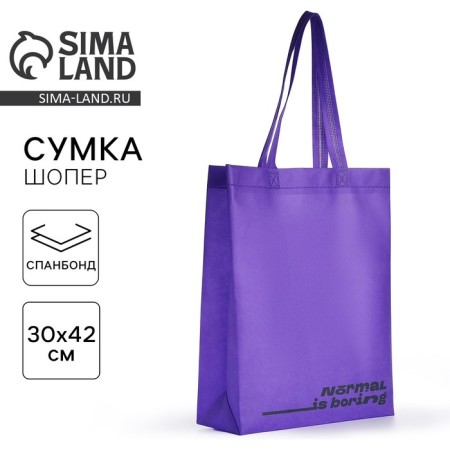 Shoper (package) Normal is Boring, 42x10x30 cm, without lining, purple color