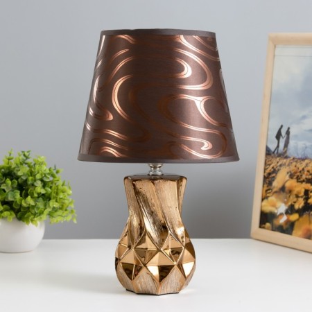 Elga table lamp E14 40W chocolate-gold 20x20x34cm Risalux