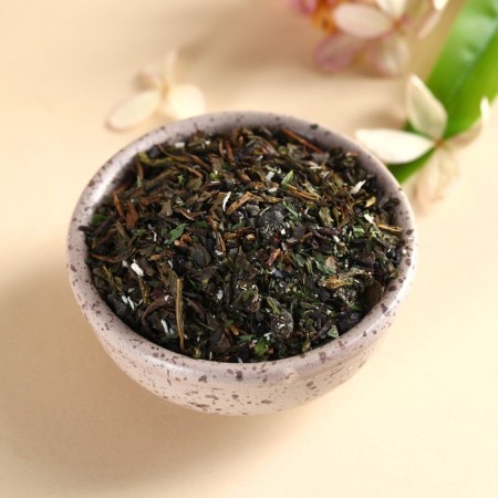 Green tea "For you with love", taste: Coconut mint, 50 g.-1