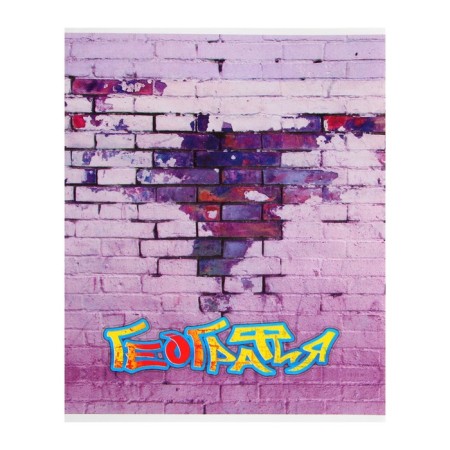 Subject "Brick" 40 sheets in the cage "Geography", paper cover, block No. 2