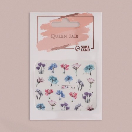 Slider - Nail design "Flower tenderness", packing 6 pcs, multi -colored-2
