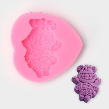 Mold "Doll", silicone, 6.5 × 6.8 × 1.3 cm, color mix-1