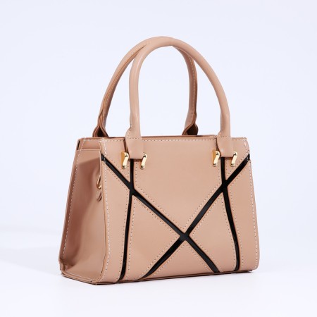 Bag Female Tout with zipper, beige color-2