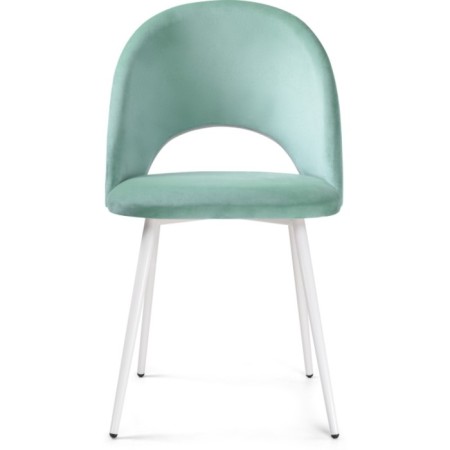 Chair on the metal frame Irre Metal/velor, white/green 50x55x82 cm-1