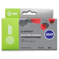 Картридж Cactus CS-EPT0547 T0547, для Epson SP R800/R1800, 16,2мл , цвет красный