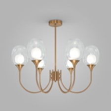 Suspension lamp Eurosvet Spritz 70217/6, G9, 6x25W, 690x690x570 mm, brass color