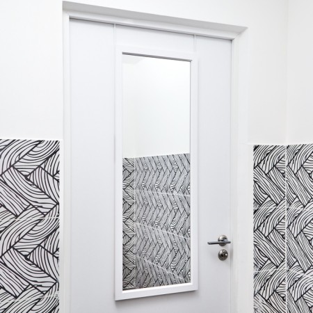 Door, suspended mirror, 40 x 110cm, white