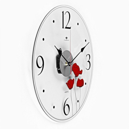 Watch wall, interior "poppies", d-34 cm, silent-1