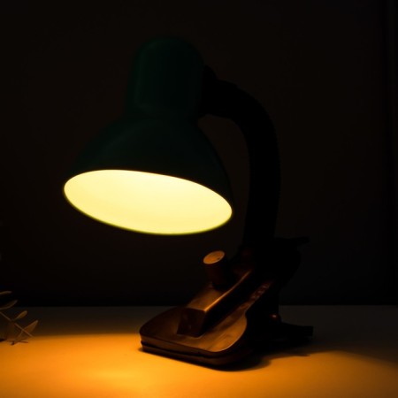 E27 desktop lamp, light regulatory, on a clamp (220V) green (108a) Risalux-1