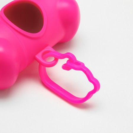 Container-button with cleaning bags (roll 15 bags 29x21 cm), pink-3