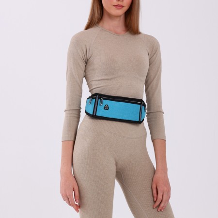 Lightning waist bag, 3 departments, blue color-7