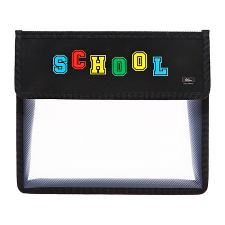 A5 notebook folder (230 x 190 x 50 mm), with Velcro valve, plastic/textiles, calligrata, "School"-2
