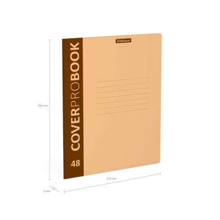 Notebook A5+, 48 sheets in the Erichkrause "Neon" cell, plastic cover texture "Sand", OFSET BOLK, 100%whiteness, Orange-3