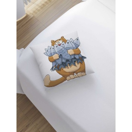 Decorative pillowcase "cat bouquet", on a zipper, size 45x45 cm-1