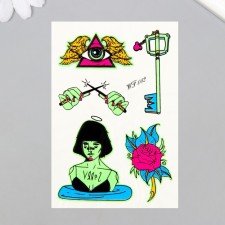 Tattoo on the body phosphorus color 