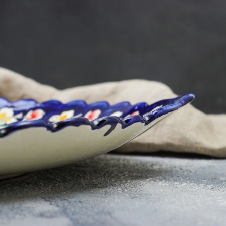 Largan Rishtan ceramics "couple of birds", oval, corrugated 41 cm-2