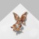 Brooch "Butterflies" in pearls, white-purple color in gold