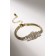 Bracelet with rhinestones "Zircon" Izk, pattern, white color in pink gold, 15cm