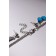 Set 2 objects: earrings, pendant coin -pendant pears, blue color in silver, 50 cm